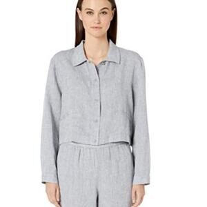 NWT Eileen Fisher classic collar linen jacket sz M